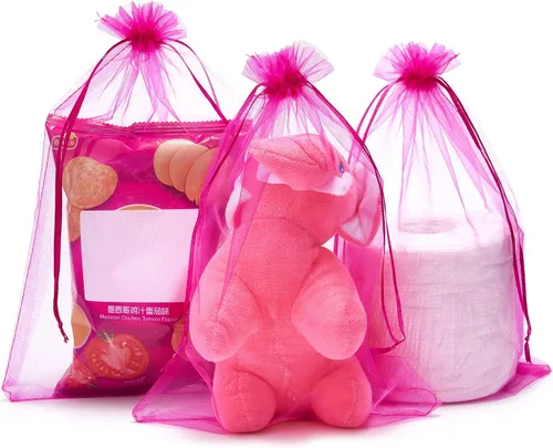 Miniatura 6 de 25 bolsas de organza con cordón de 8 x 12 pulgadas, regalo de fiesta de boda, juguetes, bolsas de maquillaje, bolsa de regalo Negro