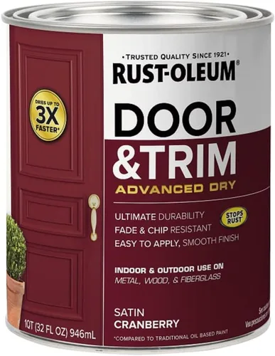 Miniatura 9 de Rust-Oleum 369387 Pintura Advanced Dry para Puerta y Embellecedor, Cuarto de galón, Gris Alpino satinado