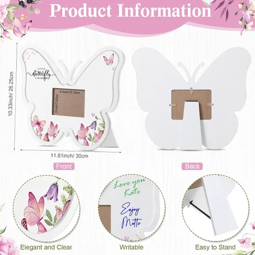 Miniatura 2 de Thyle Marco de ecograma de mariposa para baby shower con 12 marcadores, recuerdos de fiesta, libro de visitas, imagen de ultrasonido para revelación