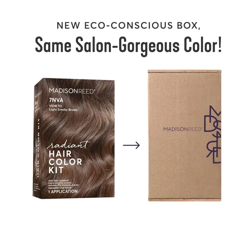 Miniatura 9 de Madison Reed - Kit de color de cabello radiante, tinte permanente para el cabello, 100 % cobertura de canas, sin amoníaco, castaño claro Véneto 7NVA