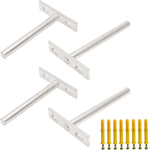 Miniatura 11 de Soportes flotantes para estantes de 3 pulgadas, resistentes y ocultos, color negro, soporte invisible para estantes de madera flotantes, 4