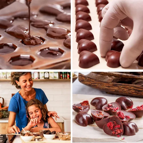Miniatura 7 de Cybrtrayd Molde de caramelo de chocolate con cáscaras 3D con instrucciones exclusivas para moldear chocolate con derechos de autor de Cybrtrayd