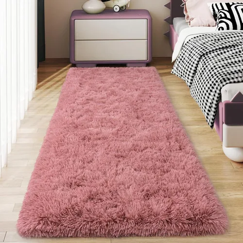 Miniatura 47 de Alfombras suaves para pasillos de dormitorio, nuevas, con parte inferior antideslizante mejorada, de 2 x 3, alfombra esponjosa y peluda verde