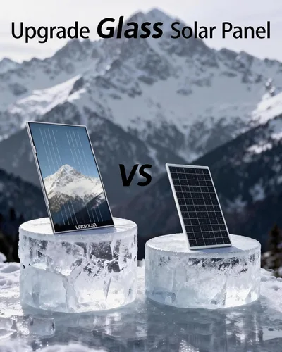 Miniatura 2 de Panel solar para cámara de seguridad, cargador solar de 3 W con enchufe de barril y puerto USB C para cámara de batería recargable al aire libre