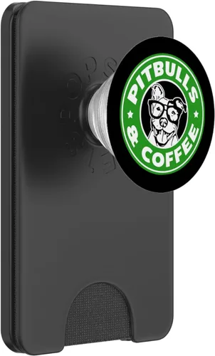 Miniatura 7 de PitBulls y café gracioso para Pit Bull Papá o Pitbull mamá – popsockets agarre y soporte para teléfonos y tabletas, Negro