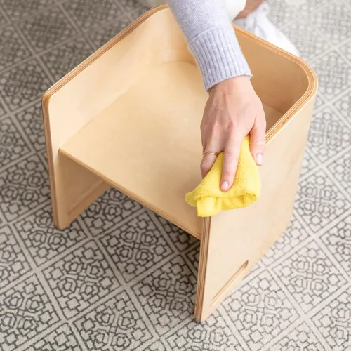 Miniatura 11 de ECR4Kids Silla cúbica multiusos de madera curvada, muebles para niños, natural