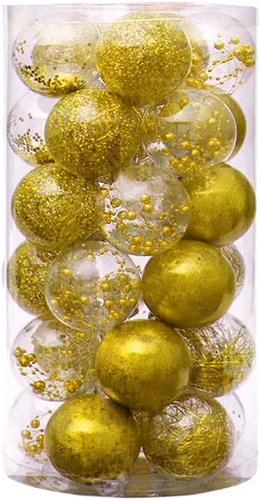 Miniatura 15 de YYCRAFT Adornos de Bolas de Navidad de Plástico Transparente Irrompibles 6CM (2.36 pulgadas) Bolas de Navidad Juego de Esferas con Decoraciones Negro