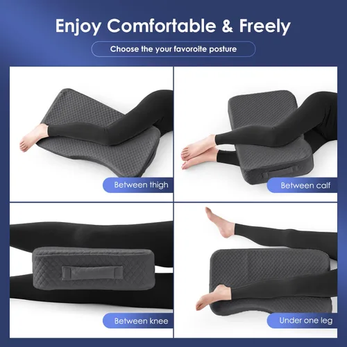 Miniatura 3 de Almohada de piernas para dormir de lado, almohada de rodilla de espuma viscoelástica para dormir de lado, almohada de elevación de piernas para Gris