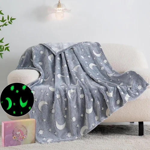 Miniatura 12 de QSTEHEML Manta de unicornio que brilla en la oscuridad, regalo de cumpleaños para niñas de 3 a 12 años, regalos de juguetes de unicornio, manta
