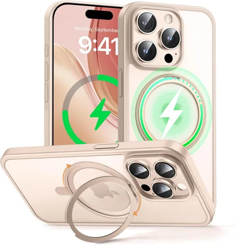 Miniatura 25 de MAGIC JOHN Soporte Magnético Invisible Giratorio 360° para Funda de iPhone 17 Pro [Botón de Control de Cámara] [Compatible con MagSafe] 16 FT Negro