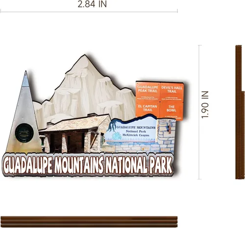 Miniatura 3 de Imán de madera del Parque Nacional de las Montañas de Guadalupe de los Estados Unidos 3D para nevera, recuerdos coleccionables, decoraciones
