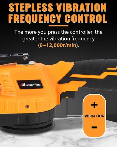 Miniatura 3 de Herramienta de vibración de azulejos con ventosa ultraligera con 2 baterías, estuche de almacenamiento, vibración ajustable de 12,000 RPM, máquina