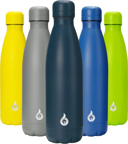 Miniatura 51 de BJPKPK Botella de Agua Aislada 17oz Botellas de Agua de Acero Inoxidable Apta para Lavavajillas Metal Térmica Mantiene Frío y Caliente, Gris Niebla
