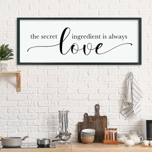 Miniatura 11 de LuZhiQiang Arte de pared para comedor 81,3×30,5 cm "Bless The Food Before Us" Letrero cristiano para cocina, cita familiar agradecida, cuadro grande