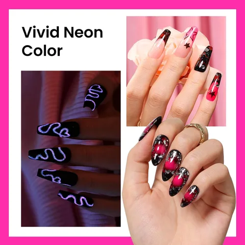 Miniatura 4 de Beetles - Esmalte de uñas de gel rosa intenso, esmalte de gel rosa luminoso de 0.5 onzas líquidas que brilla en la oscuridad rosa para verano, B