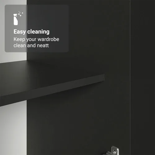 Miniatura 8 de Madesa Juego de armario de 4 puertas y 2 cajones, armario de almacenamiento para dormitorio, con estantes y espacio para colgar, 63 pulgadas de Negro