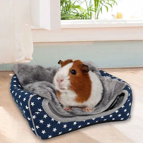 Miniatura 4 de BWOGUE Casa Cama para Conejillo de Indias Acogedora Cueva de Hámster Escondite Grande para Conejos Enanos Erizo Dragón Barbudo Nido de Invierno