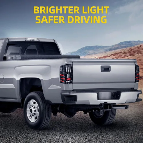 Miniatura 7 de DWVO Conjunto de luz trasera LED compatible con Chevy 2008-2013 Silverado 1500, 2008-2014 Silverado 2500 y 3500, 2007 New Body Style, 12-14 GMC