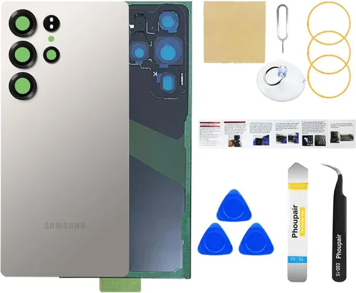 Miniatura 22 de Reemplazo de cristal trasero para Samsung Galaxy S24 con kit de herramientas de reparación profesional (Amber Yellow)
