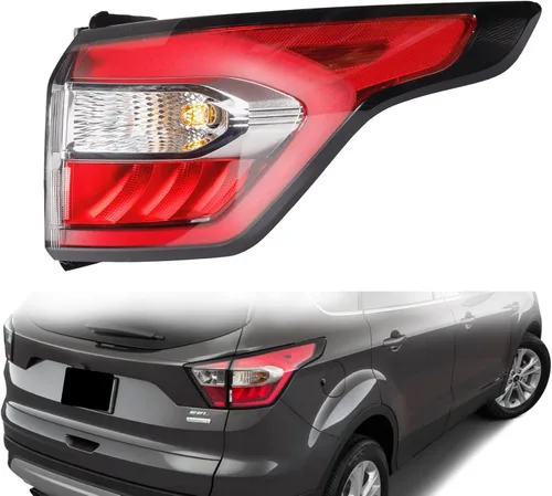 Dasbecan Conjunto de luz trasera derecha del lado del pasajero con bombilla compatible con Ford Escape Kuga 2017 2018 2019 lámpara trasera de freno