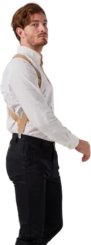 Miniatura 3 de Tirantes elásticos con clip en la espalda en X para hombre, 2 clips para uso formal e informal