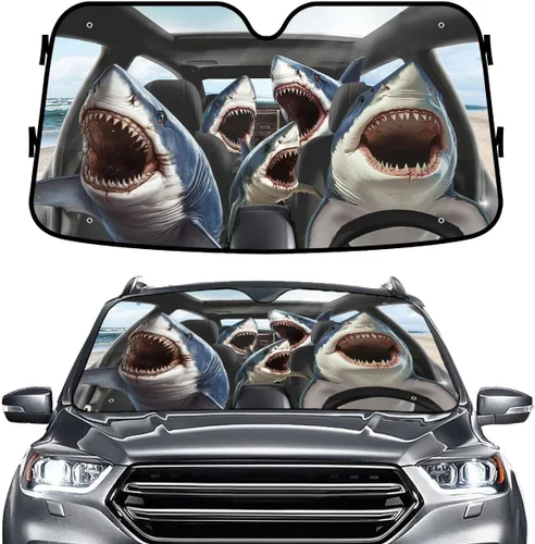 Miniatura 34 de GENANY - Cubierta de parabrisas de flamenco para automóvil, SUV, camión (55 x 30 pulgadas), protector térmico plegable, persianas para ventanas