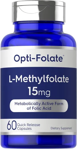 Carlyle L Metilfolato 15mg | 60 cápsulas | Potencia máxima | Optimizado y activado | Sin OMG, sin gluten | Folato de metilo, 5-MTHF | por Opti-Folate