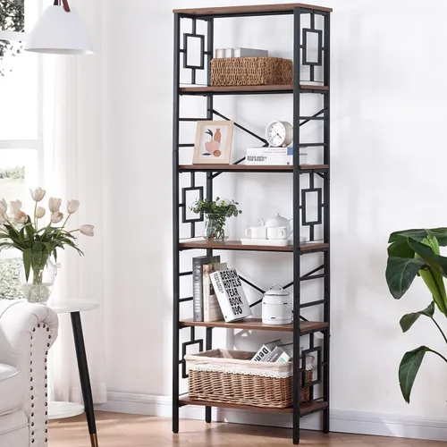 Miniatura 12 de HOMISSUE Estantería Alta, Estantería Industrial de 84 Pulgadas con Marco de Metal y Estantes Abiertos, Estantería de Metal de 7 Niveles y Libreros