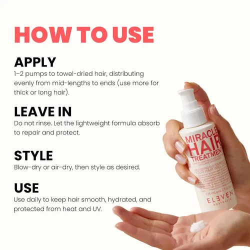 Miniatura 5 de ELEVEN AUSTRALIA Miracle Leave In Hair Treatment - Productos para el cuidado del cabello rizado y lacio para mujeres y hombres, protección térmica