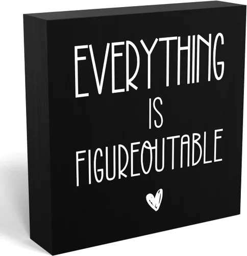 Miniatura 27 de mmiishe Letrero de madera inspirador decorativo motivacional con texto en inglés «Be Curious Not Judgmental», caja de madera para el hogar