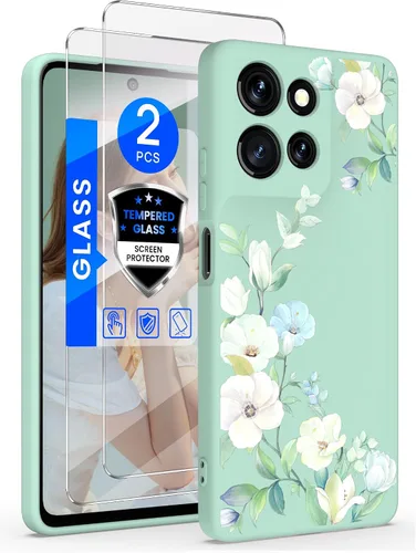 Miniatura 15 de Yucenx Funda para Motorola Moto G 5G 2024 de 6.6 pulgadas, funda de silicona líquida floral para niñas y mujeres, a prueba de golpes, antiarañazos
