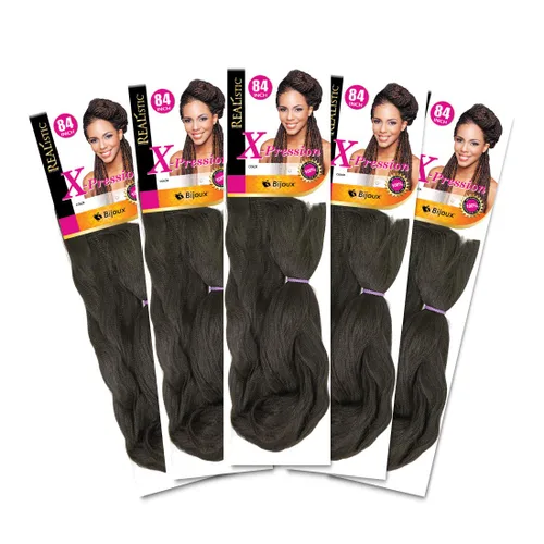 Miniatura 38 de Realistic Trenza original X-Pression 84 pulgadas 100% Kanekalon (paquete de 3, 1) M-61XPRES84