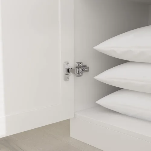 Miniatura 7 de AIEGLE Armario de 3 puertas, armario grande independiente con estantes y barra para colgar, armario de almacenamiento de ropa de madera para Tipo A