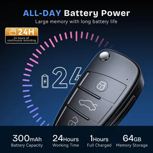 Miniatura 5 de Mini cámara HD 64G 1080P, pequeña cámara de niñera para seguridad del hogar, cámara de llave de coche para detección de movimiento, grabación