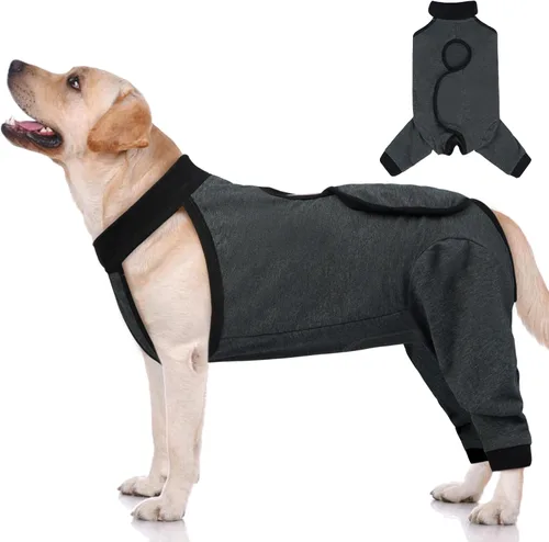 Miniatura 18 de ROZKITCH Manga de pierna para cirugía para perros, piernas traseras, macho y hembra para evitar lamer heridas, codo, rodillera, traje de Azul