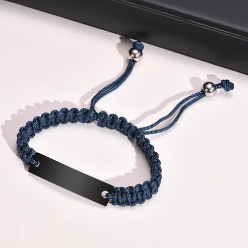 Miniatura 4 de MEALGUET Pulseras de ID Personalizadas para Parejas Grabado Personalizado Hecho a Mano Cuerda Trenzada Pulsera de Muñeca para Hombres Mujeres