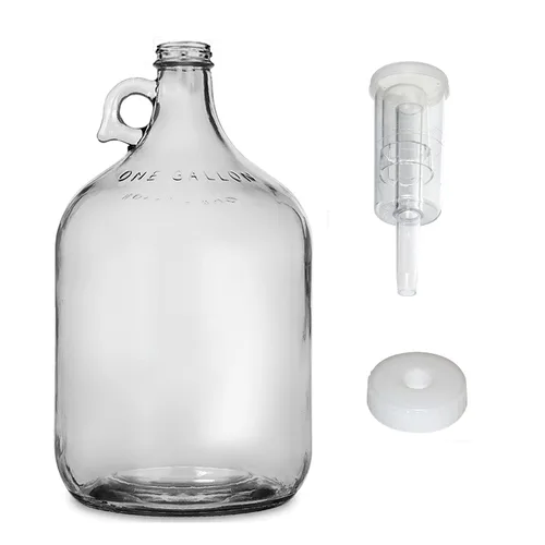 Miniatura 2 de FastRack fermentador de vino de vidrio incluye Airlock, capacidad de 1 galón, transparente (B00BEYREIW), 1 unidad (paquete de 1) y doble burbuja