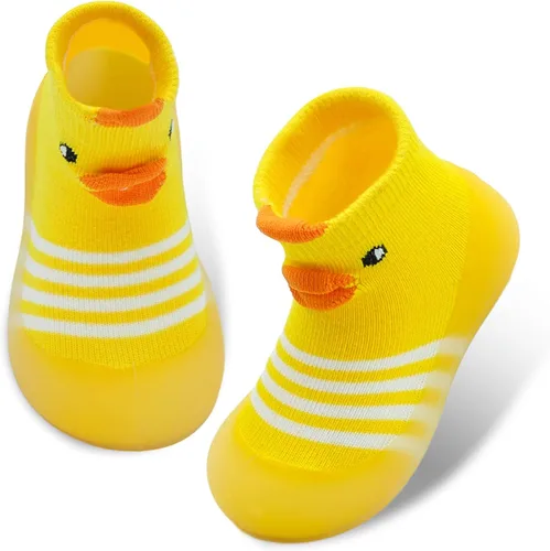 Dexspoeny 1 Pair Baby First Walking Shoes, Baby Socks Shoes BoysGirls Walkers Shoes Non-Skid Slipper Shoes with Soft Rubber Sole Toddle Sneaker