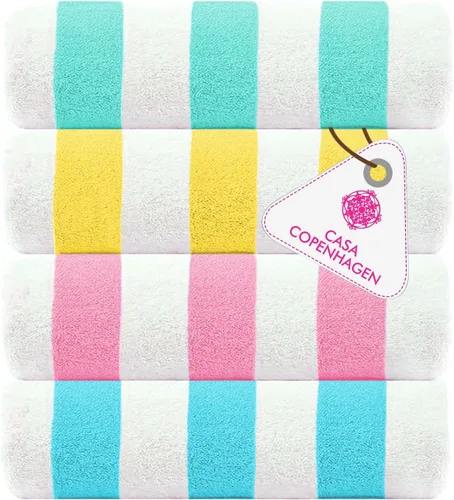 Miniatura 130 de CASA COPENHAGEN Juego de 6 toallas de palomitas de maíz, color azul polvoriento, 21.16 oz/m², 2 toallas de baño, 2 toallas de mano y 2 toallas