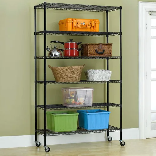 Miniatura 2 de BestMassage Estantería de alambre de 82 x 45 x 18 pulgadas, estantes de almacenamiento NSF, organizador de estantes de metal grande y resistente