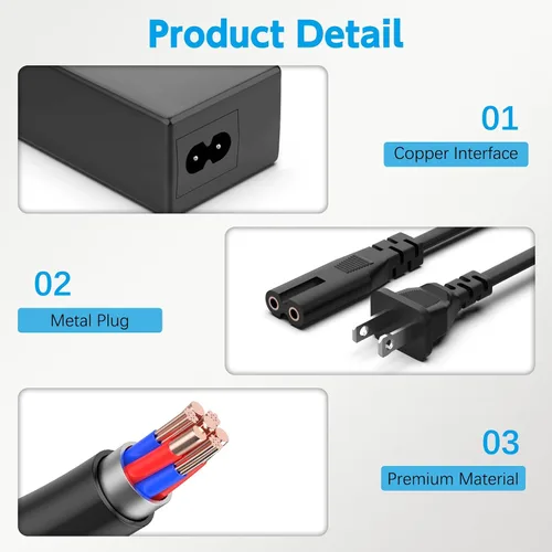 Miniatura 5 de Cable de alimentación de 19 V compatible con monitor HP de 20" 21.5" 23" 23.8" 25" 27"; 22cwa 25vx 22bw 23bw 23cw 24ea 24es 25bw 25es 25xw 27bw 27xi
