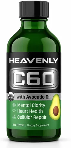 HNP Labs C60 en aceite de aguacate orgánico – Carbono 60 antioxidante apoyo para energía, claridad mental y bienestar diario – 99.99% de fullerenos
