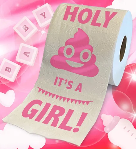 Miniatura 2 de Printed TP Holy It's a Girl! Regalo de papel higiénico impreso para revelación de género, divertido rollo para niñas, regalos de fiesta de baby Rosa