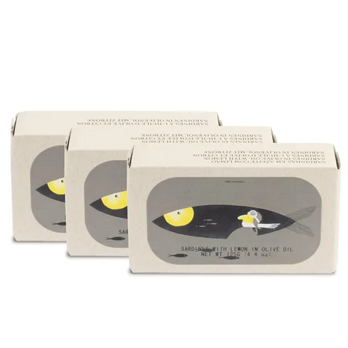 Miniatura 8 de Sardinas enlatadas con limón y aceite de oliva por Jose Gourmet, Sardinas portuguesas capturadas en la naturaleza, conservas de pescado en aceite