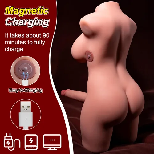 Miniatura 2 de Muñeca sexual transexual con consolador de empuje, muñecas sexuales AUSLOVE con gran polla realista de 7.1 pulgadas y anal apretado, masturbador
