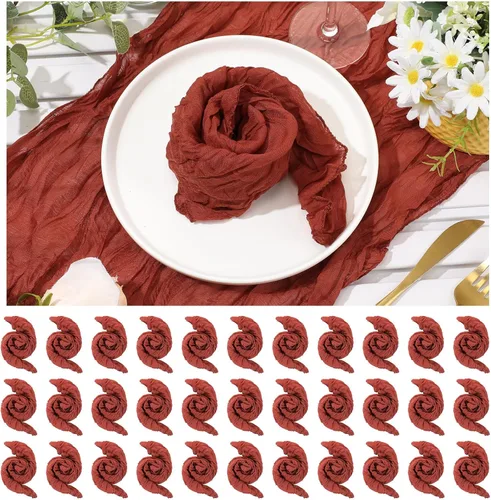 Miniatura 11 de Mixweer 50 servilletas de gasa de 20 x 20 pulgadas, servilletas de algodón de gasa arrugada, servilletas de tela de queso, servilletas de tela Beige
