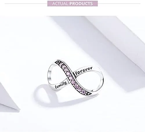 Miniatura 7 de Abalorio infinito de plata de ley 925 con colgante para pulseras Pandora, para mujer