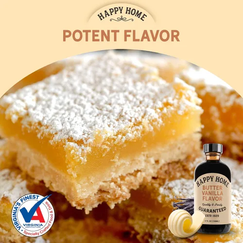 Miniatura 4 de Happy Home Sabor a vainilla de mantequilla natural premium, certificado Kosher, 4 onzas.