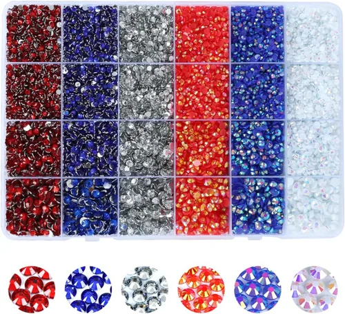 Miniatura 13 de Diamantes de imitación de resina con parte trasera plana, 21000 unidades de piedras preciosas de gelatina que no se calientan, 6