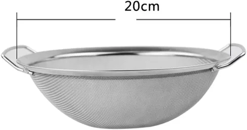 Miniatura 3 de Filtro de acero inoxidable con mango de tamiz de harina Filtro para freír Filtro de lavado de arroz Colador de frutas y verduras Escurridor de cesta